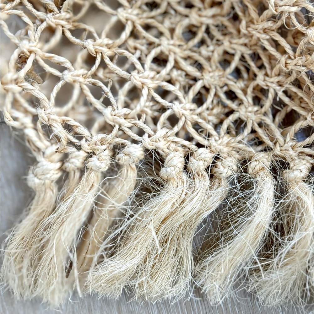 Handmade Hollow Out Macramé Beach Jute Woven Tote Bag Farmers Market Bag - Picture 5 of 10
